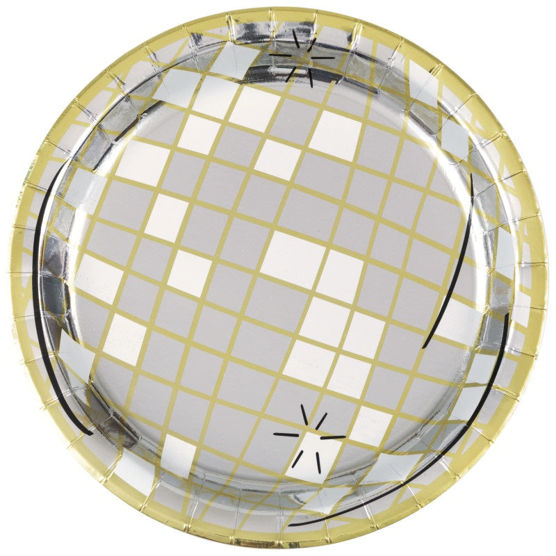 Disco Ball 9“ Plates- 8ct