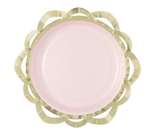 Elegant Gold 8” Scalloped Plates 8ct