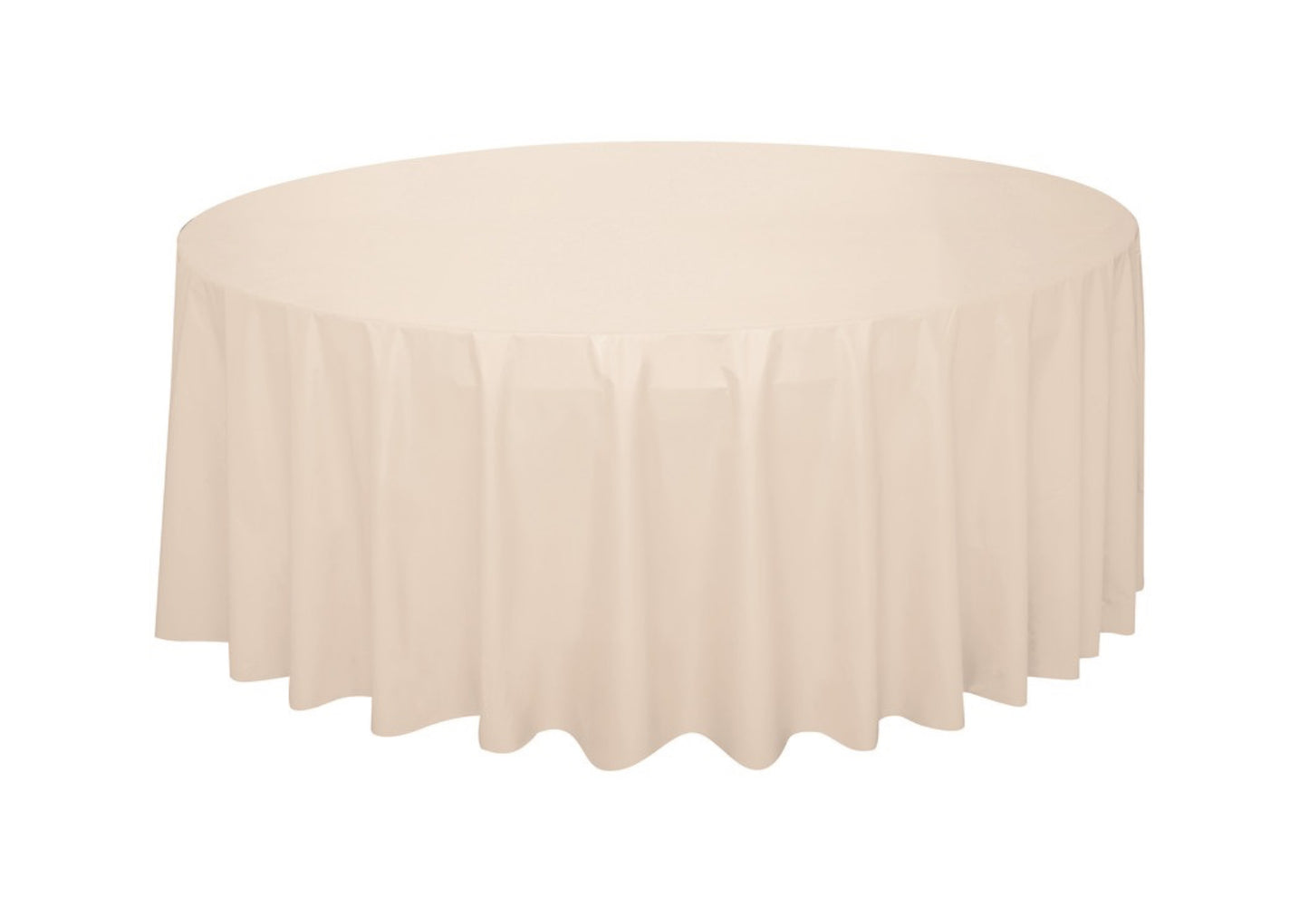 Vanilla Cream solid Round Plastic Table Cover 84’
