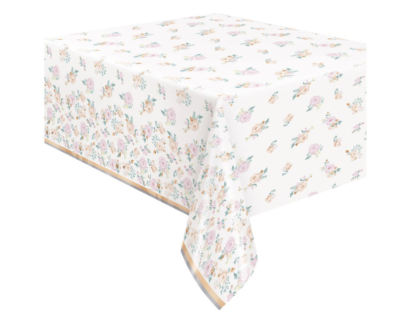 Pink Blossoms Foil Table Cover