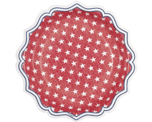 Classic Americana Shaped Edge Round 8.25” Plates 8ct