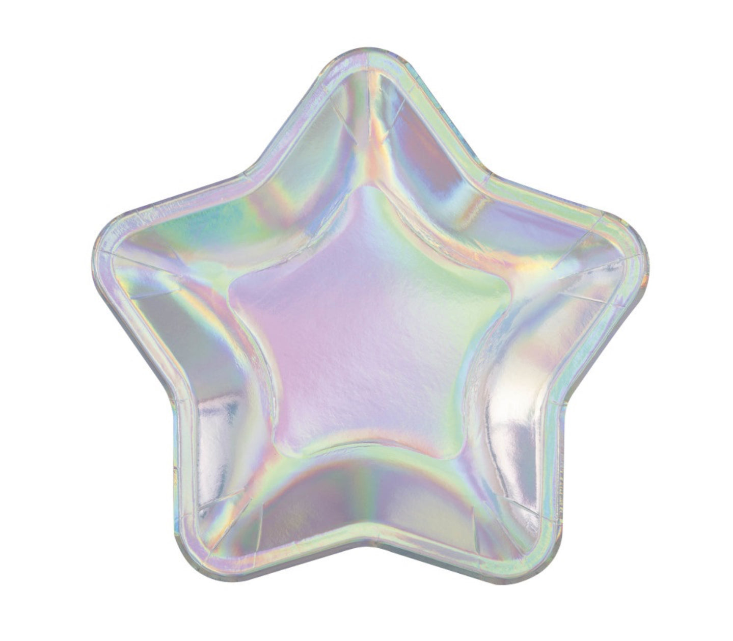 Holographic Star Shaped Plates  - 8ct