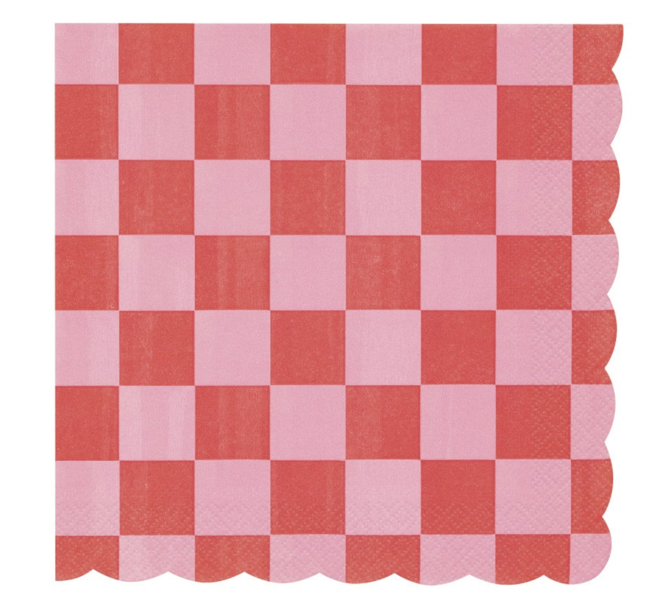 Scalloped Checkered Napkins 16ct