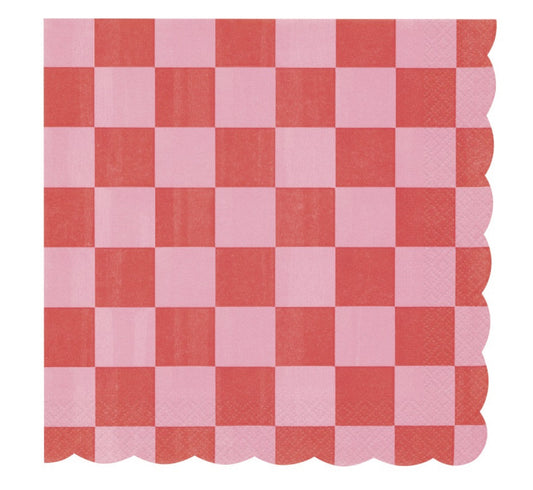 Scalloped Checkered Napkins 16ct