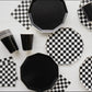 Black & White Checkered Dinner Plates