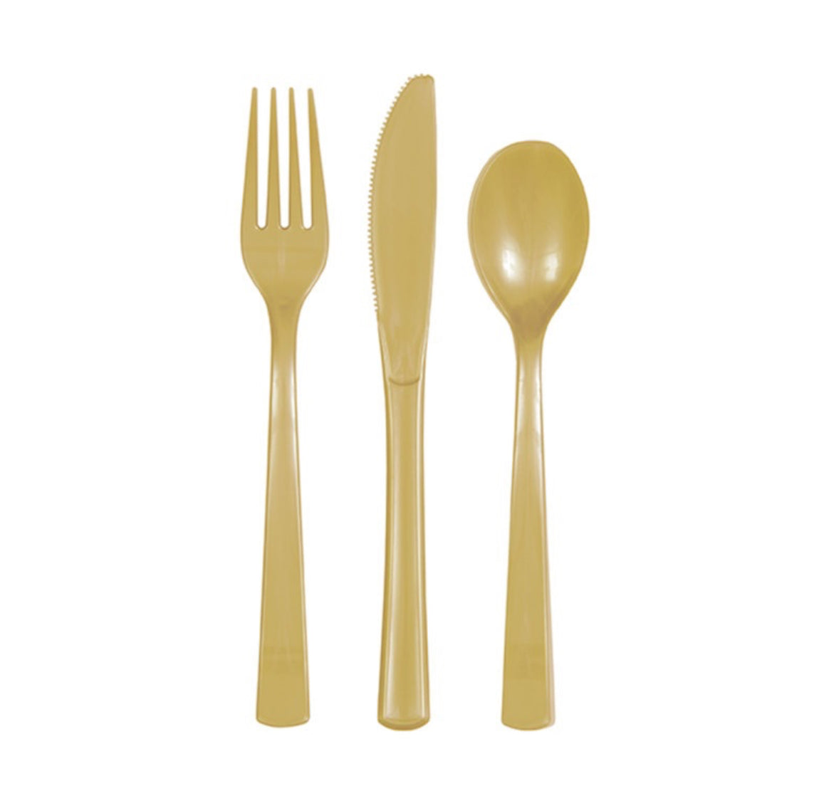 Gold Assorted Plastic Cutlery 18ct