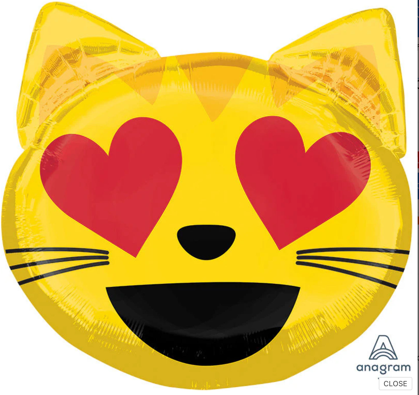 Cat Heart Eyes Emoji Foil. Balloon