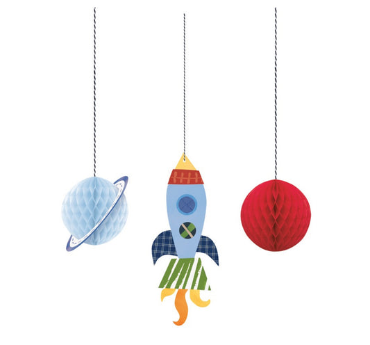 Space Hanging Decorations - 3ct
