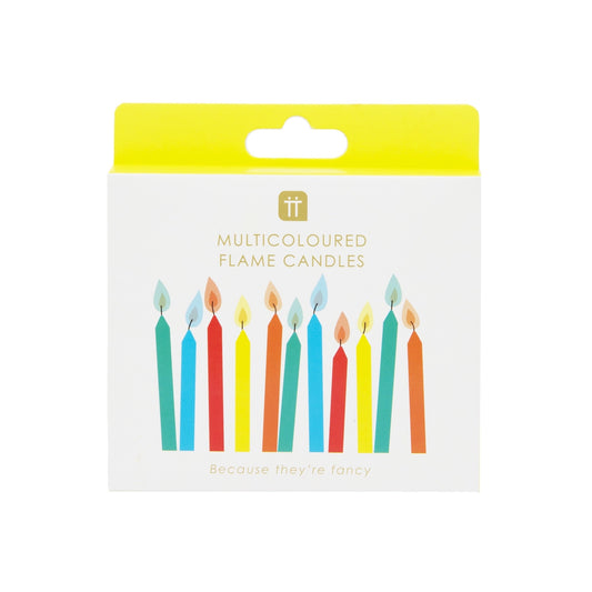 Colored Flame Birthday Candles - 12 Pack
