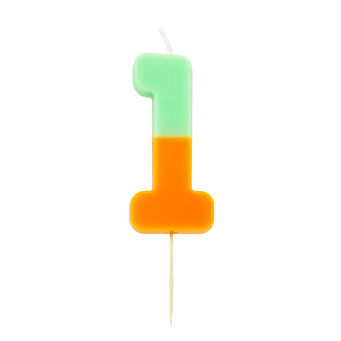 Multicolored Number 1 Candle