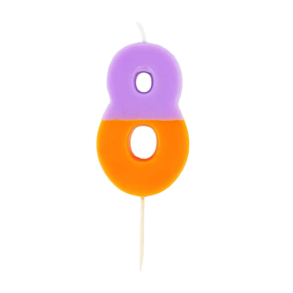 Multicolored Number 8 Candle