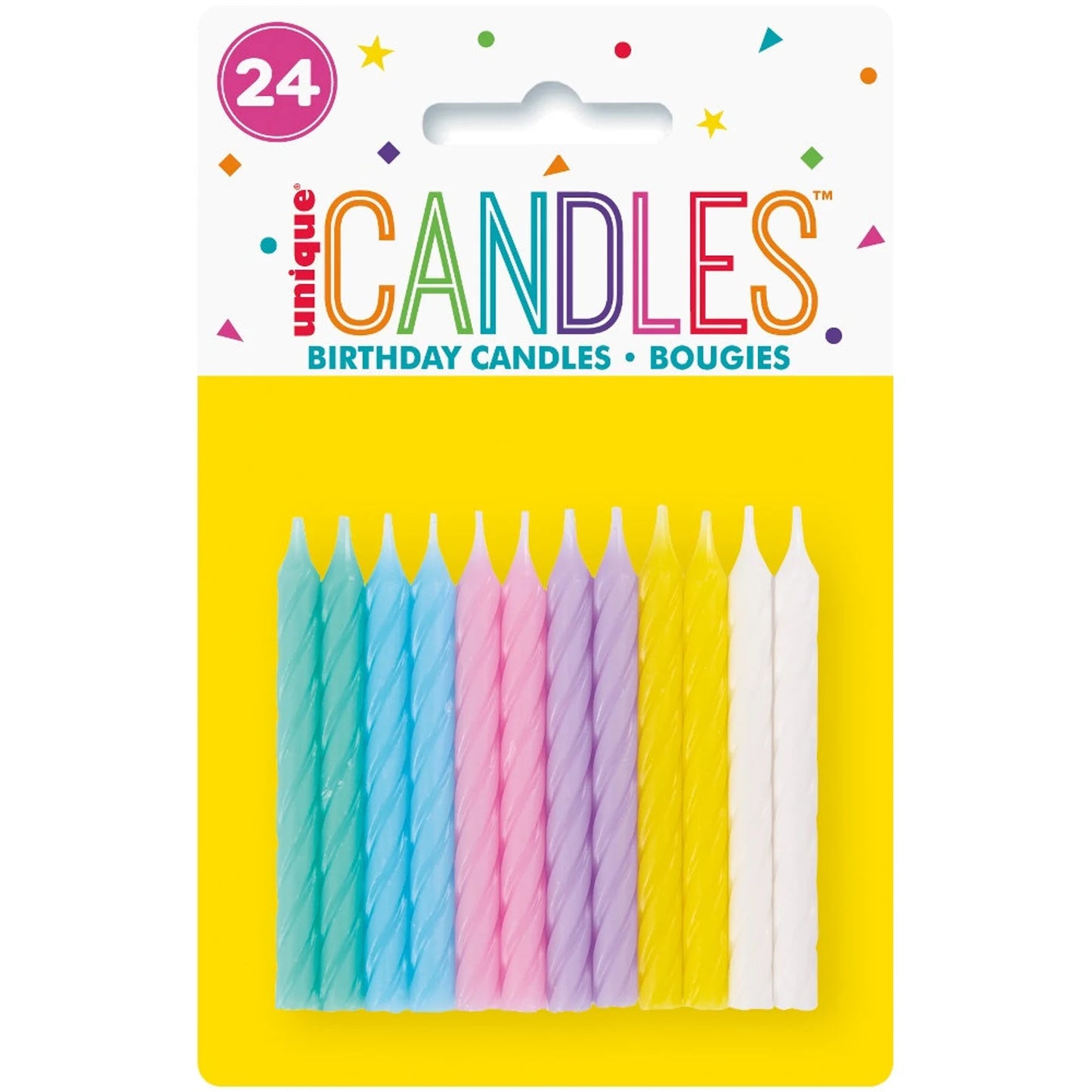 Pastel Cake Candles - 24pack