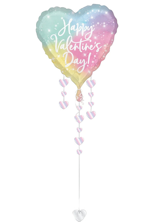 Pastel Rainbow Supershape Balloon with weight