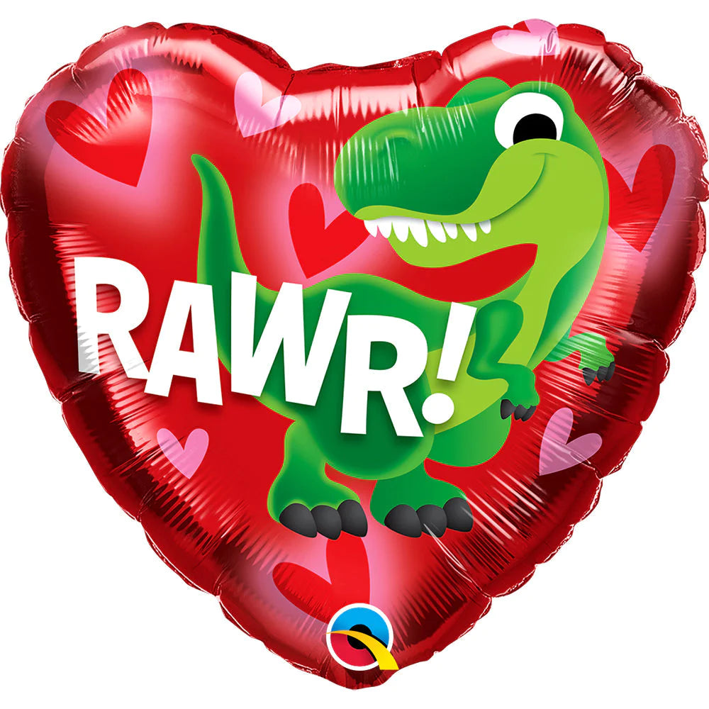 Rawr Dino Valentine Heart Foil