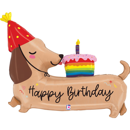 HBD Dachshund Dog Supershape