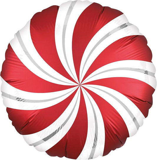 Red Satin Candy Swirl 18” Round