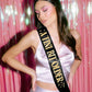 Tini Bit Older Sash - black satin sash, martini party