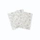 Baby Blue Floral Toile Scalloped Cocktail Napkins, 12pcs