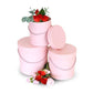 Simple Solid Color Round Hat Flower Box with Lid: Pink / Small