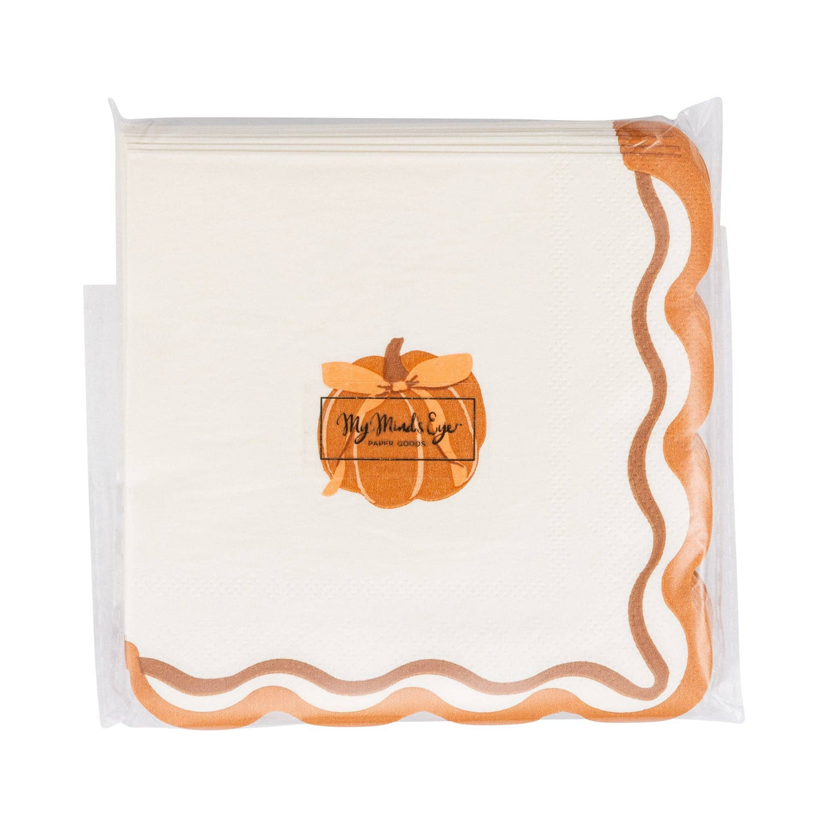 PLNP2565 - PUMPKIN BOW COCKTAIL NAPKIN (24ct)