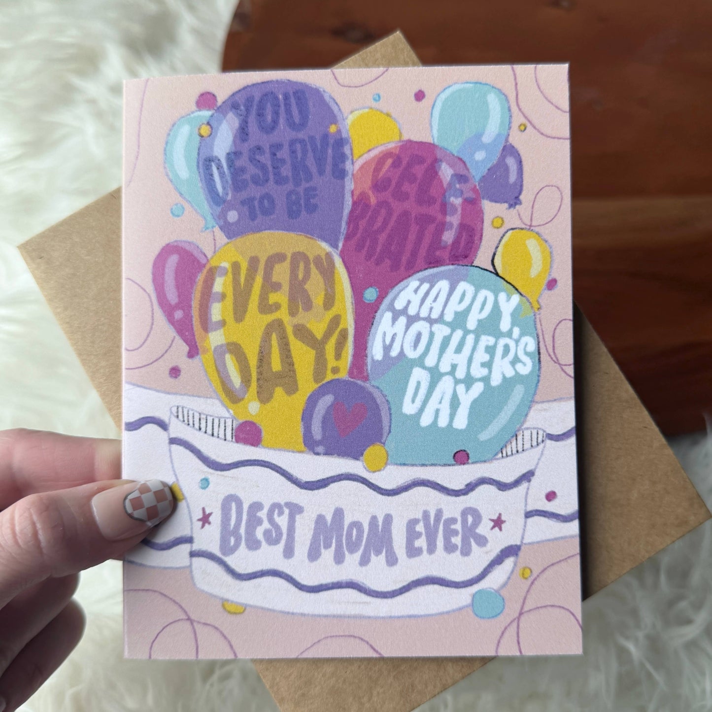 "Best Mom Ever" Celebration Balloons Mother's Day Card