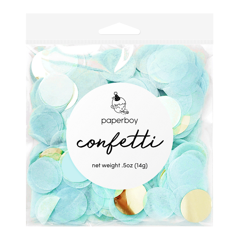 Confetti - Light Blue & Gold: 0.5oz