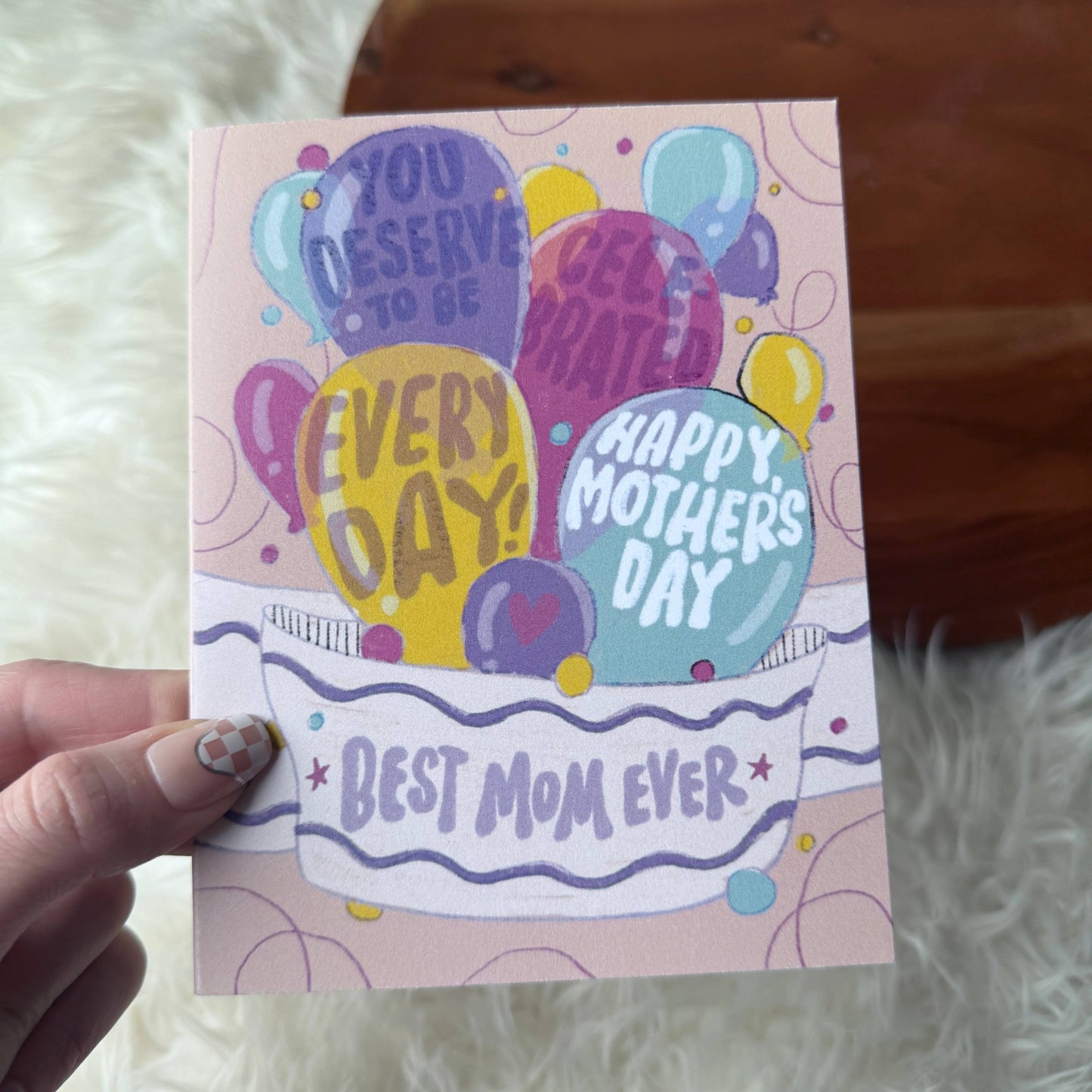 "Best Mom Ever" Celebration Balloons Mother's Day Card