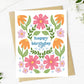 "Happy birthday" Cute Spring Floral Pattern Card