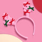 Pink Reindeer Holiday Headband - stuffed reindeer Christmas