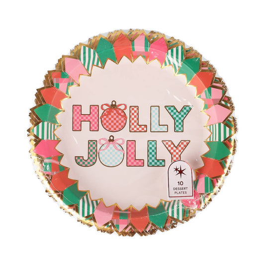Holly Jolly Celebration Dessert Plate