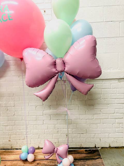 Mini Bows in Pink 9" (AIR FILL)