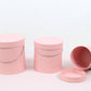 Simple Solid Color Round Hat Flower Box with Lid: Pink / Small