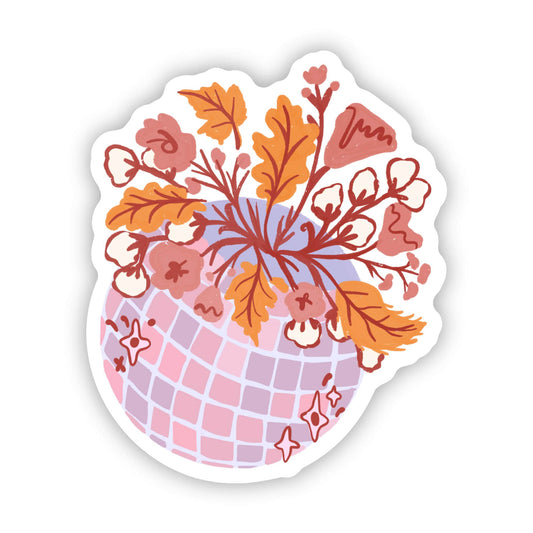 Autumn Flower Bouquet Sticker - Disco Ball