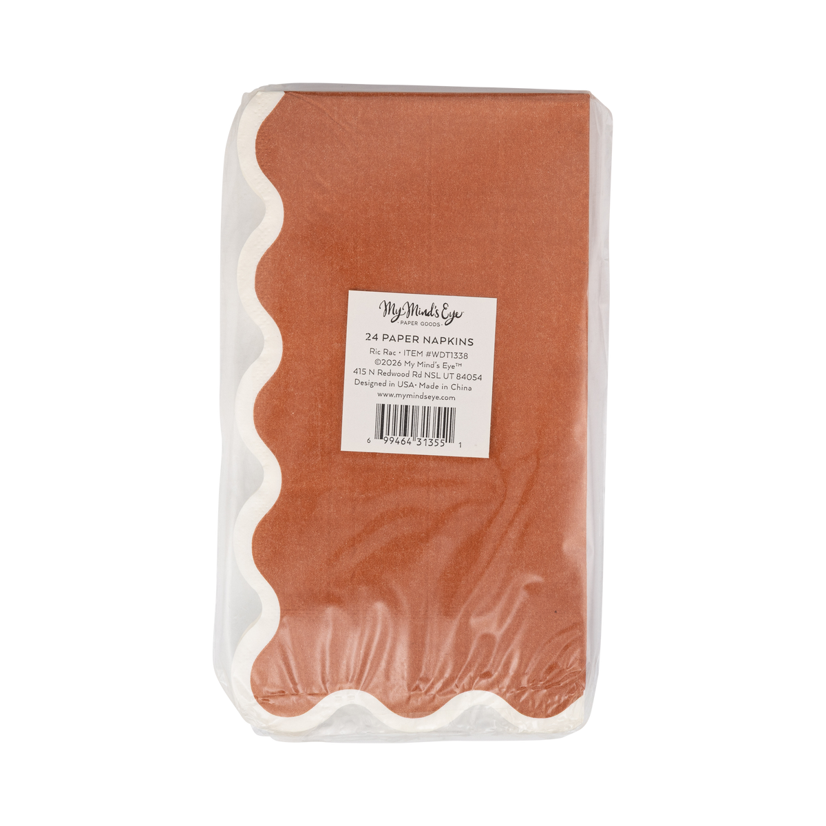 WDT1338 - Rust Ric Rac Dinner Paper Napkins