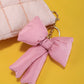 TRENDING PUFFY BOW RIBBON BAG CHARM KEYCHAIN | 40KC109: Pink