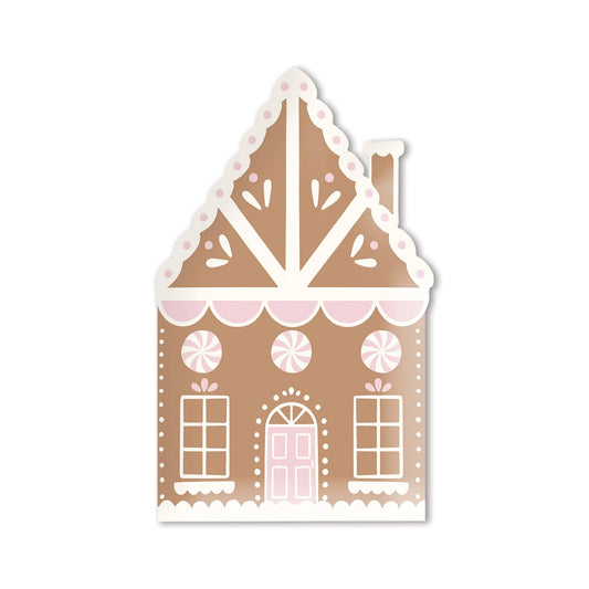 GBD1041 - Gingerbread House Shaped Paper Plate