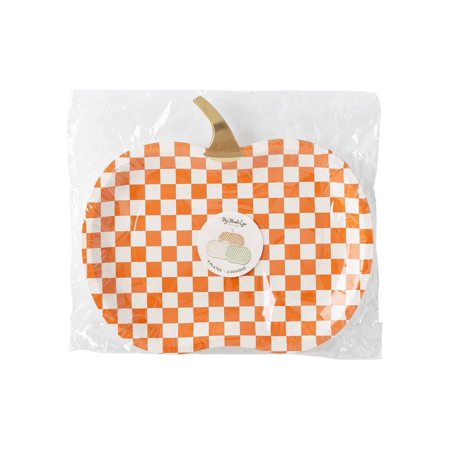 Checkered Pumpkin Plate Set