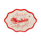 WNT1231 - Red Vintage Merry Christmas Bamboo Tray