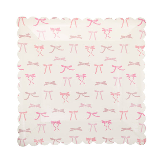 PLPL1829 - Pink Multi Bows Paper Plate