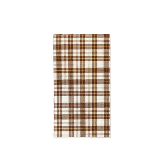 Brown Plaid Paper Dinner Napkin