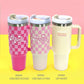 40oz STAINLESS STEEL TUMBLER ALL STYLES | TB40OZ: BOW CHECKER OFF WHITE