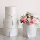 Pearly Round Flower Hat Gift Box with Tassel: Pink / Small