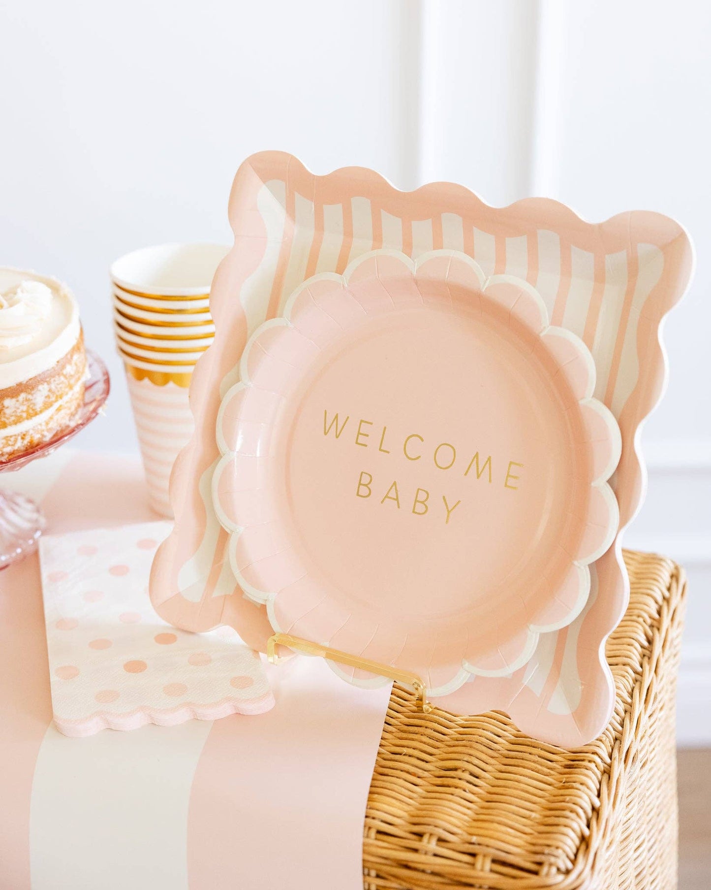 BAB1141 - Welcome Baby Pink Plate