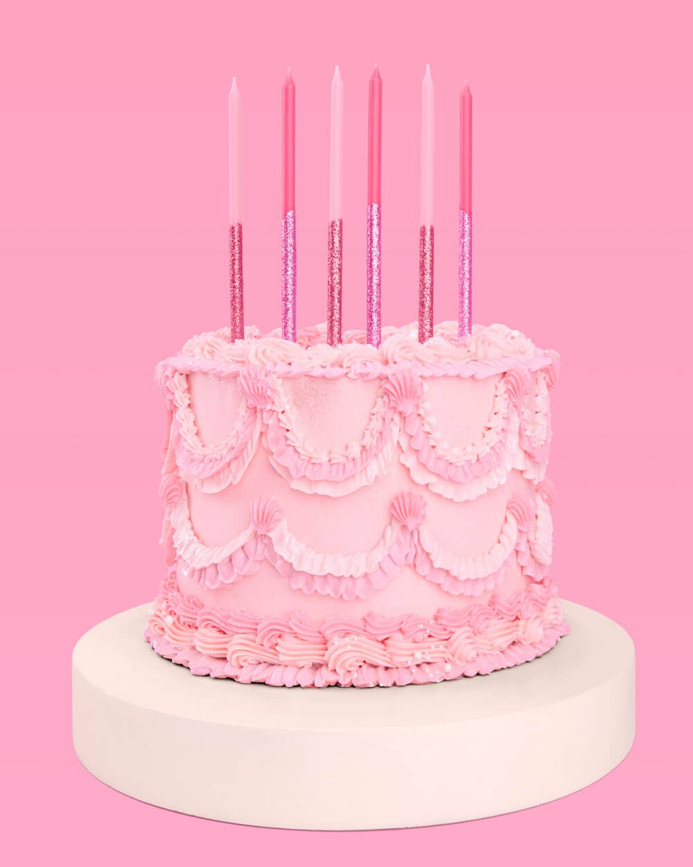 Pink Glitter Candles, Birthday Girl, Cake Topper, Cupcake