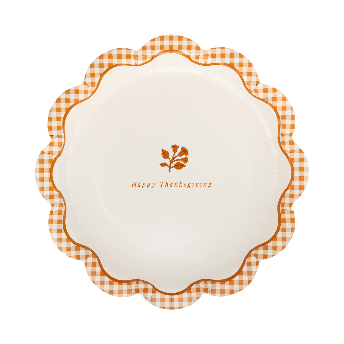 HRV1342 - Gingham Happy Thanksgiving Paper Plates