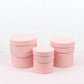 Simple Solid Color Round Hat Flower Box with Lid: Pink / Small