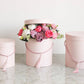 Pearly Round Flower Hat Gift Box with Tassel: Pink / Small