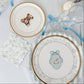 Baby Shower Toile Light Blue Salad Plate, 12pcs