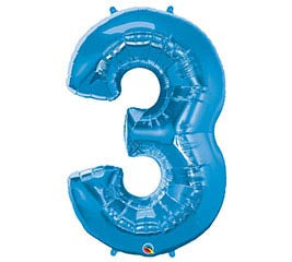 34” Number 3 (Blue)