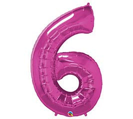 34” Number 6 (Pink)